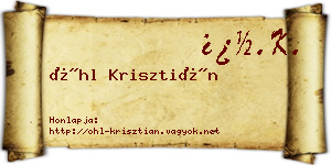 Öhl Krisztián névjegykártya